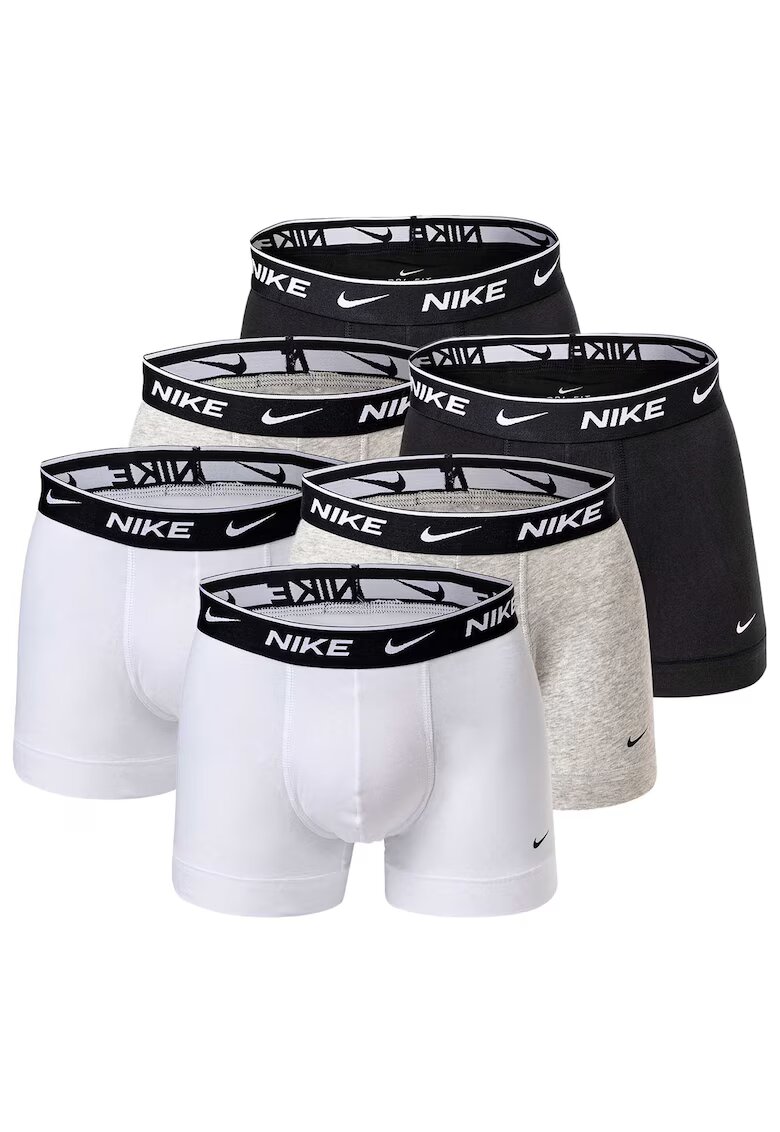 Nike Set de boxeri cu banda logo in talie - 6 perechi - Alb/Negru/Gri