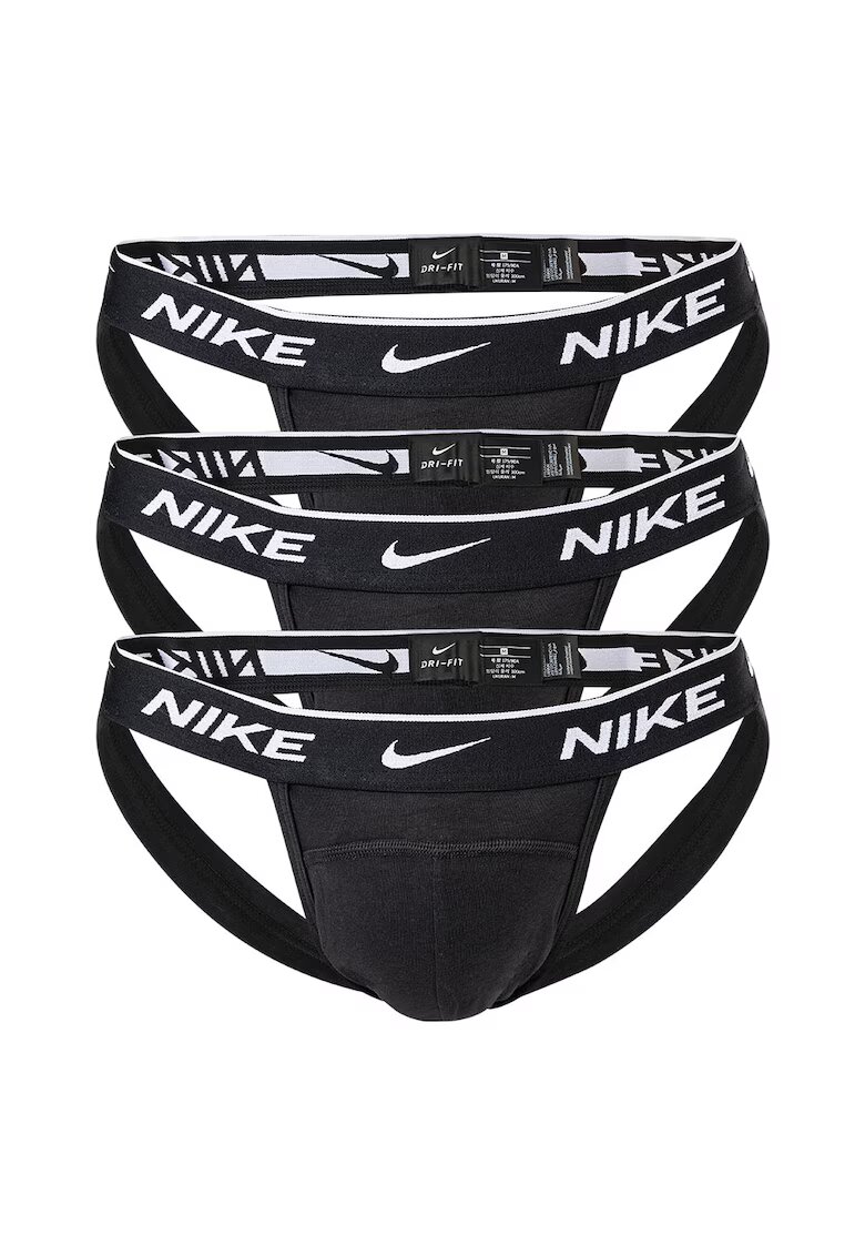 Nike Set de chiloti cu suspensor si tehnologie Dri-Fit - 3 perechi - Negru