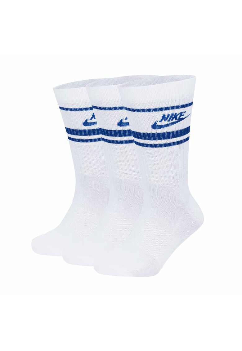 Nike Set de sosete lungi unisex Everyday Essential - 3 perechi - Alb/Albastru
