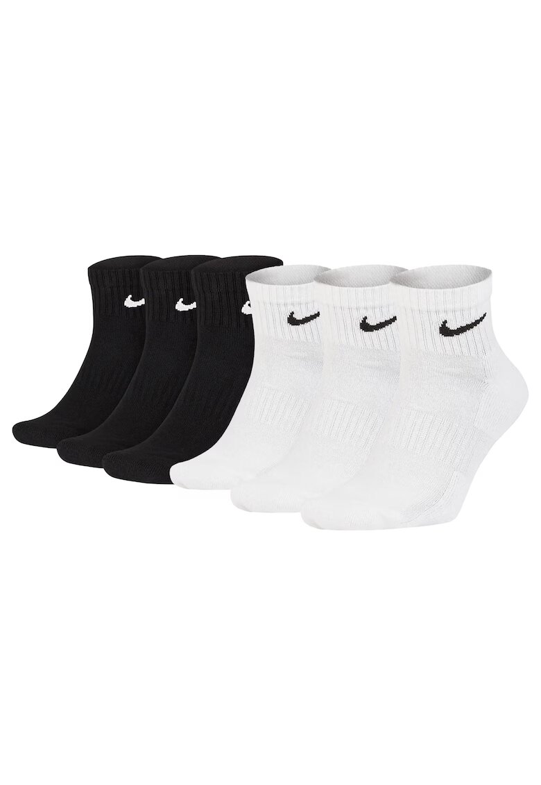 Nike Set de sosete scurte unisex - 6 perechi - Alb/Negru
