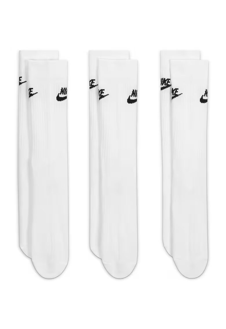 Nike Set de sosete unisex Everyday Essential - 3 perechi - Alb/Negru stins