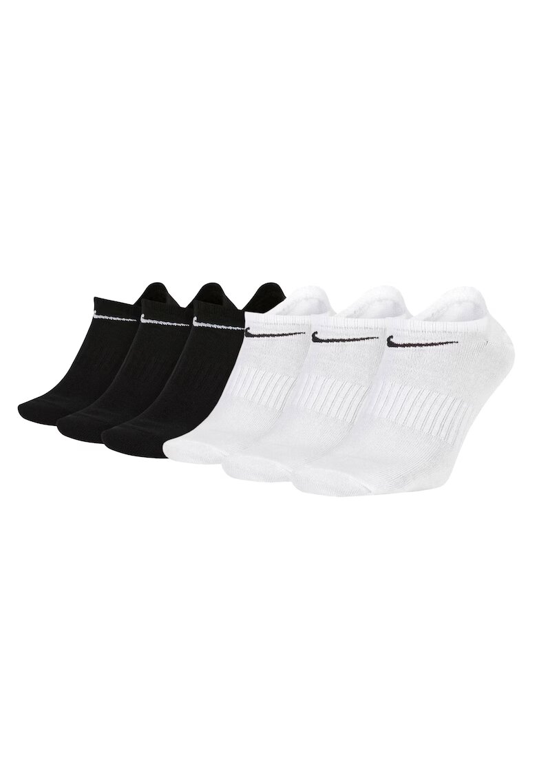 Nike Set de sosete unisex pana la glezna - 6 perechi - Alb/Negru