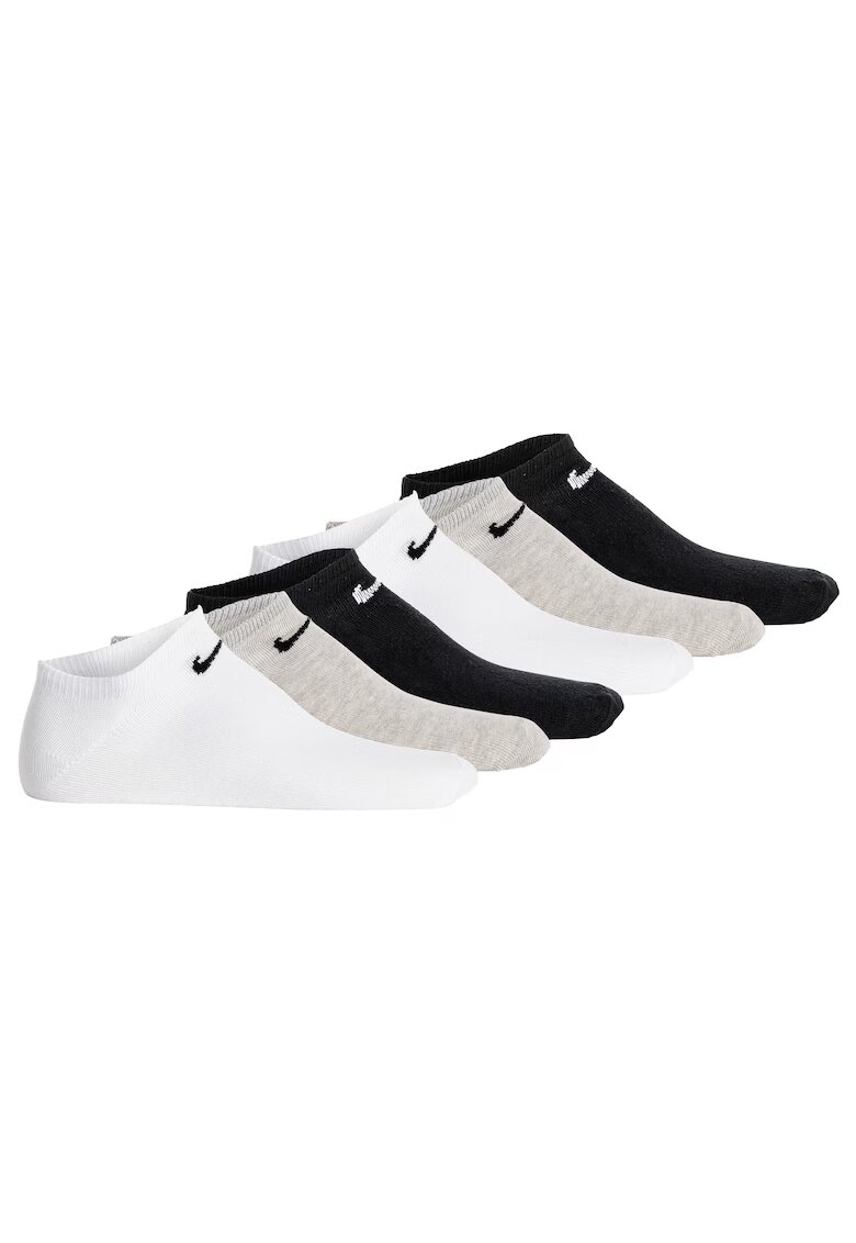Nike Set de sosete unisex - pana la glezna - 6 perechi - Alb/Negru/Gri