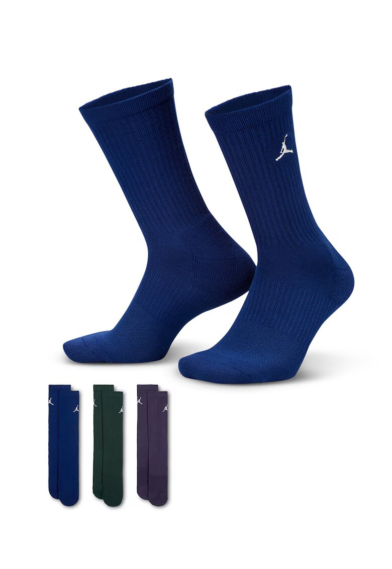 Nike Set de sosete unisex pentru baschet - 3 perechi - Verde/Verde englez/Violet prafuit