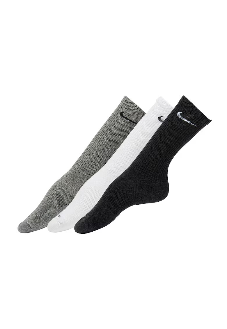 Nike Set de sosete unisex pentru fitness Everyday Plus - 3 perechi - Alb/Negru
