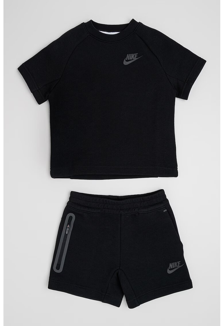 Nike Set de tricou din amestec de bumbac si pantaloni scurti cu detalii logo - Negru