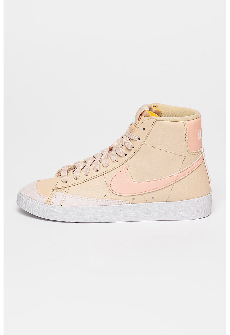 Nike Tenisi high-cut Blazer Mid '77 de piele ecologica - Maro nisip/Roz