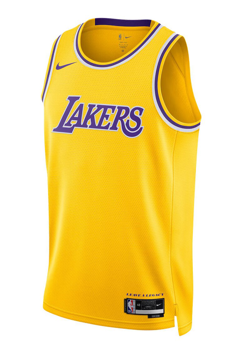 Nike Top cu aspect perforat pentru baschet Lakers - Galben/Violet