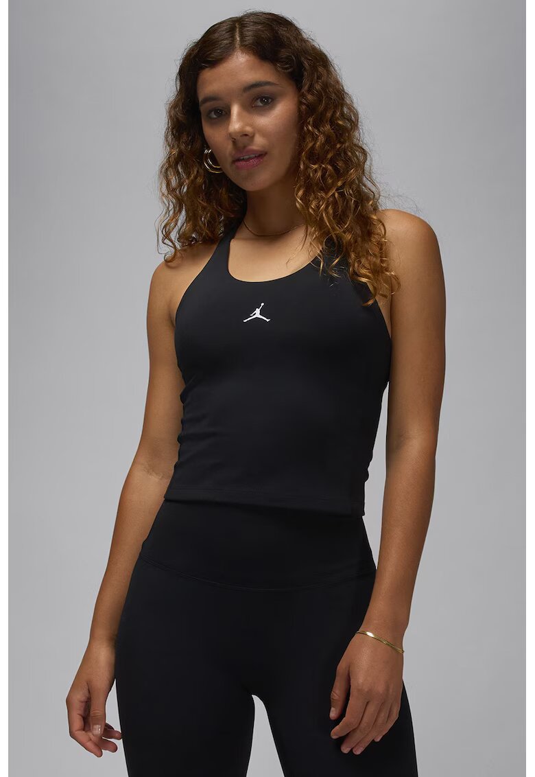 Nike Top cu detaliu logo pentru baschet - Alb/Negru