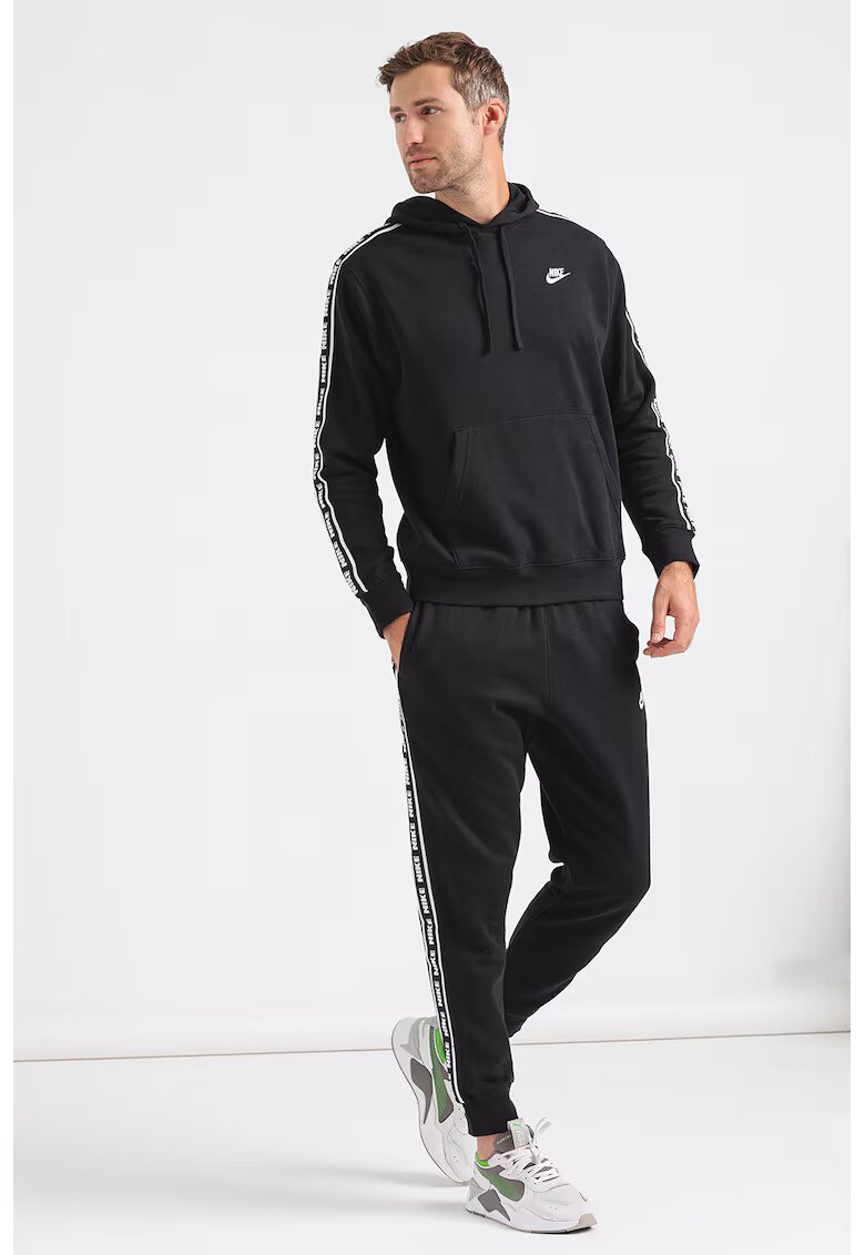 Nike Trening cu gluga si benzi logo Club - Alb/Negru