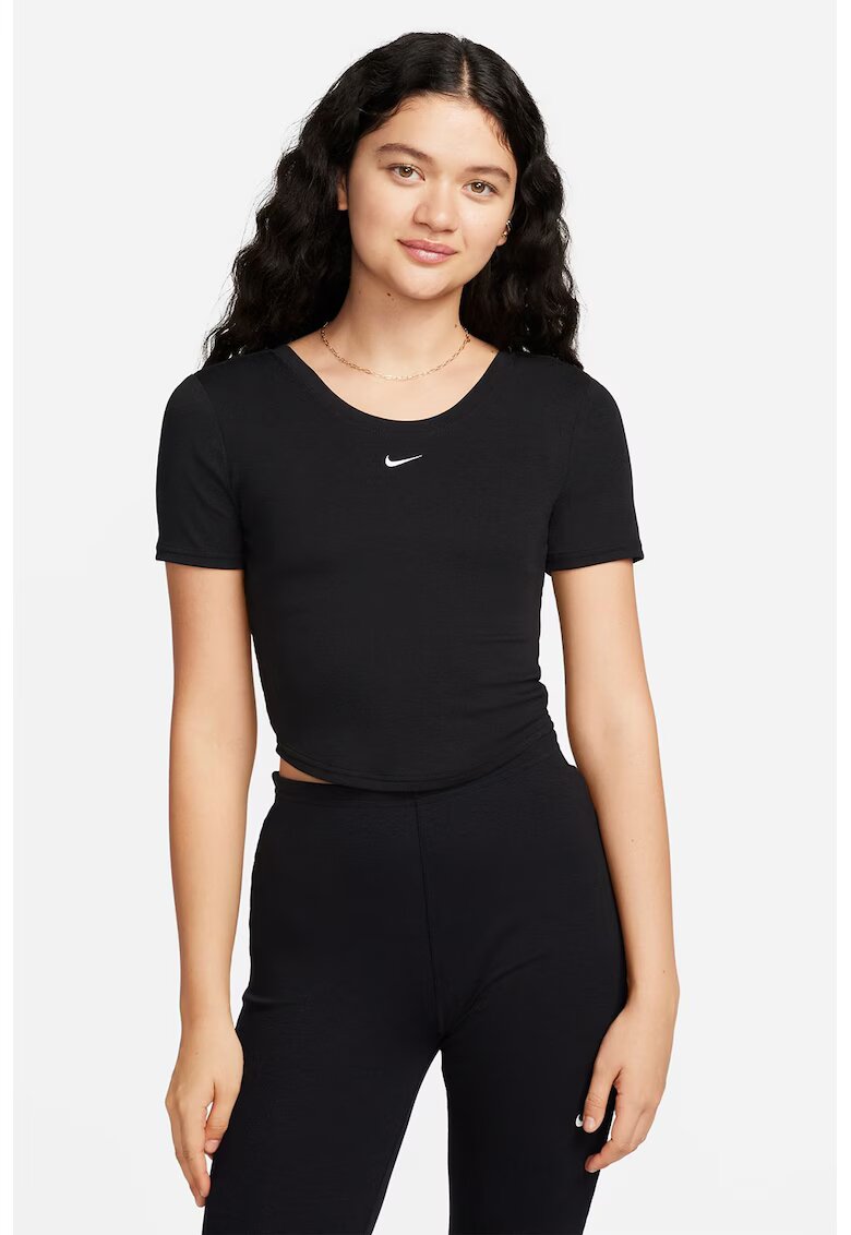 Nike Tricou crop cu logo - Negru