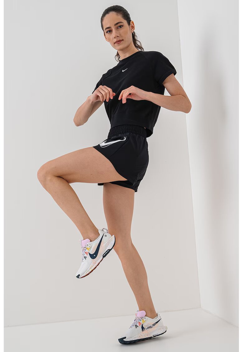 Nike Tricou crop cu logo - Negru