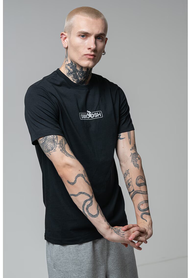 Nike Tricou cu decolteu la baza gatului - Alb/Negru