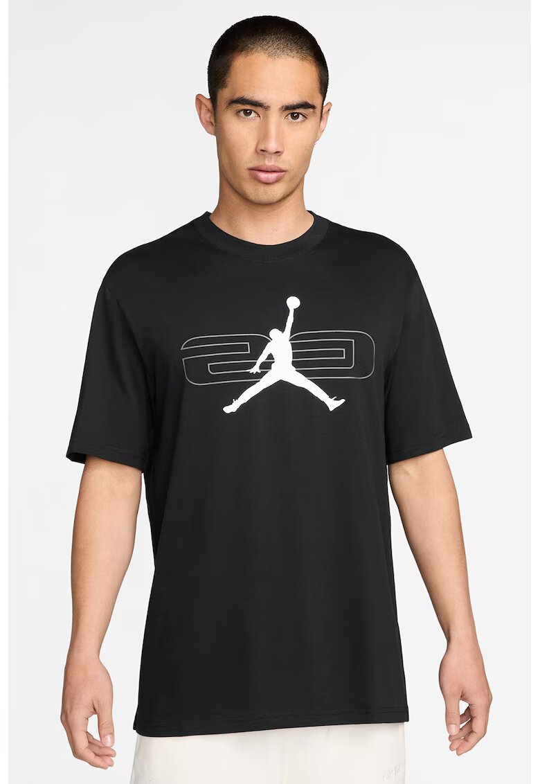 Nike Tricou cu decolteu la baza gatului pentru baschet - Alb/Negru