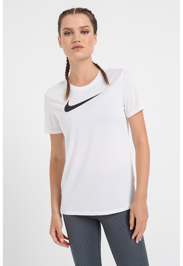 Nike Tricou cu decolteu la baza gatului - pentru fitness - Negru/Alb optic