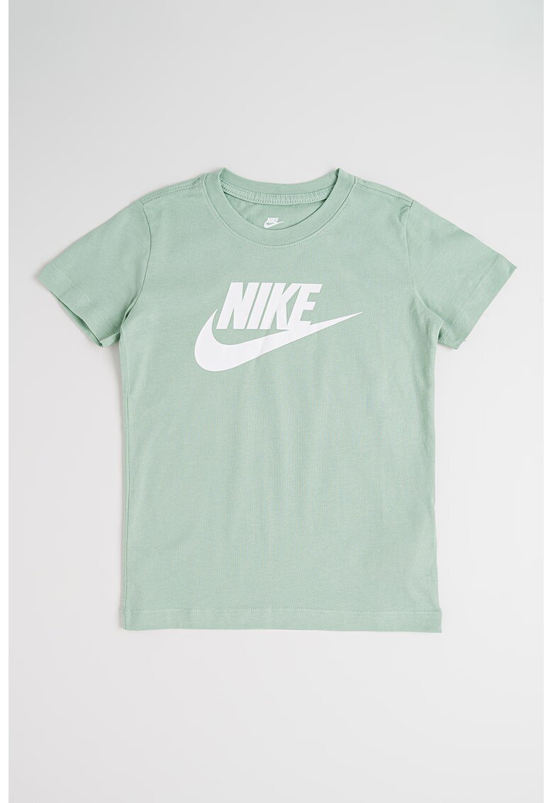 Nike Tricou cu decolteu la baza gatului si imprimeu logo Futura - Verde deschis