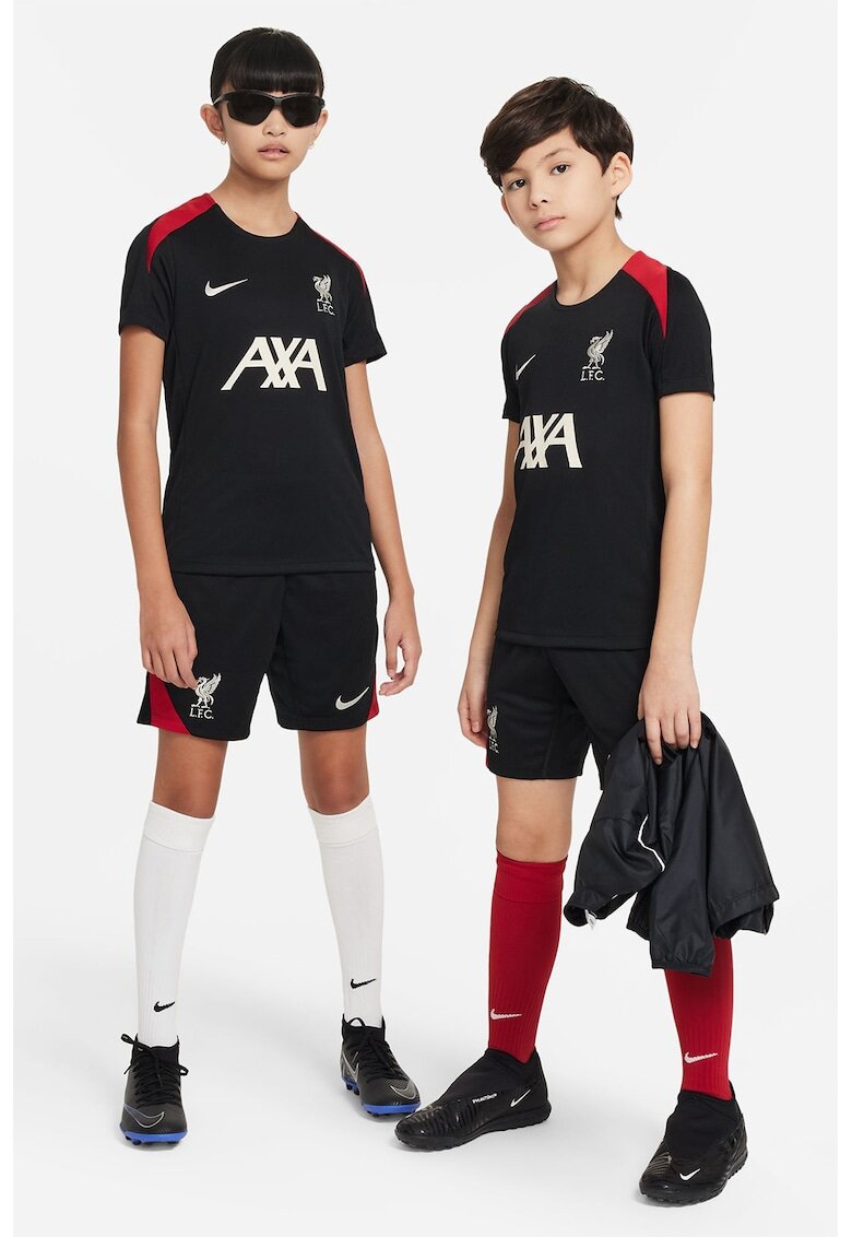Nike Tricou cu detalii logo si garnituri contrastante pentru fotbal LFC - Rosu/Negru