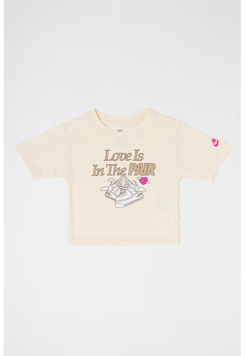 Nike Tricou cu imprimeu grafic - Alb/Galben pai/Maro deschis