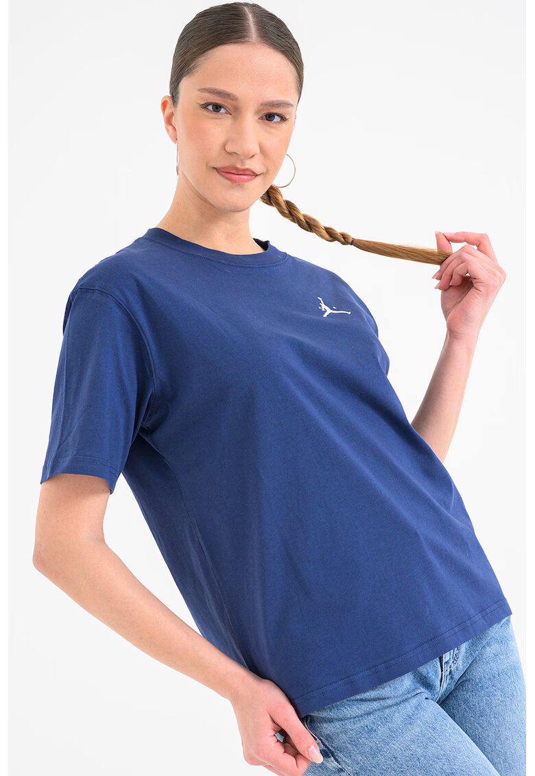 Nike Tricou cu imprimeu logo si decolteu la baza gatului - pentru baschet Jumpman - Bleumarin