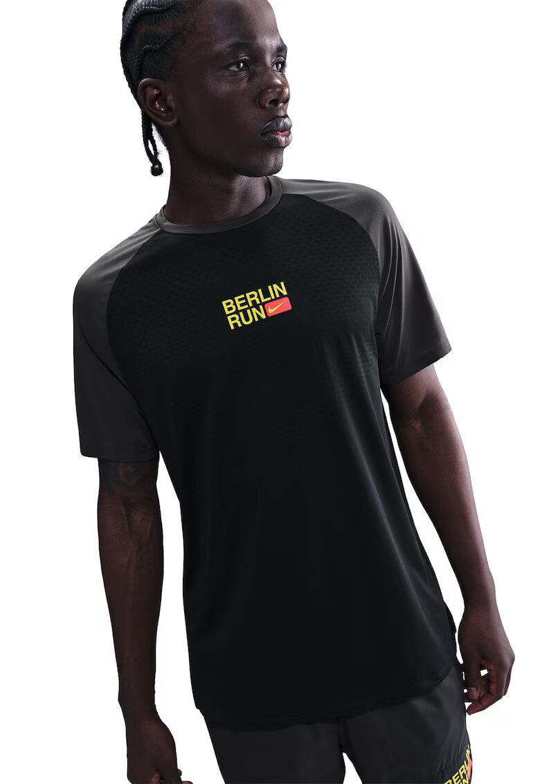 Nike Tricou cu maneci raglan pentru alergare M City - Negru/Gri antracit