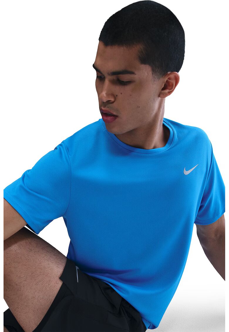 Nike Tricou cu tehnologie Dri-Fit - pentru alergare Miler - Albastru deschis/Albastru