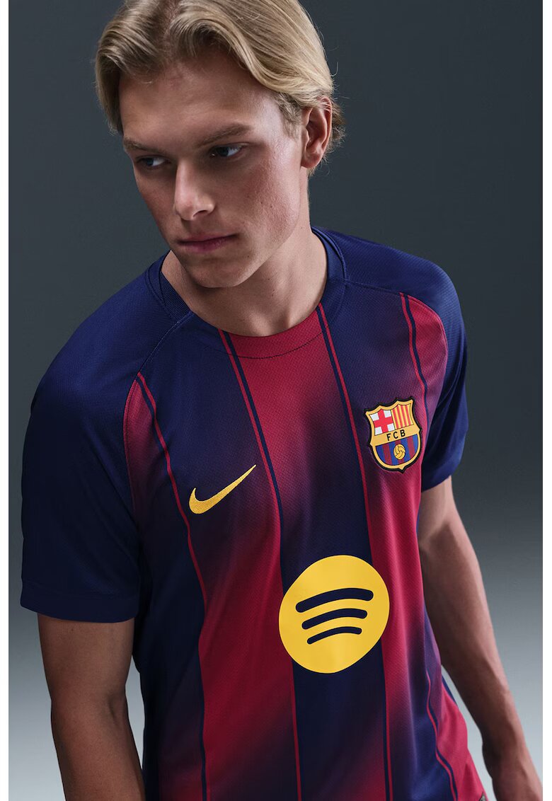 Nike Tricou cu tehnologie Dri-FIT pentru fotbal FCB - Rosu/Albastru inchis