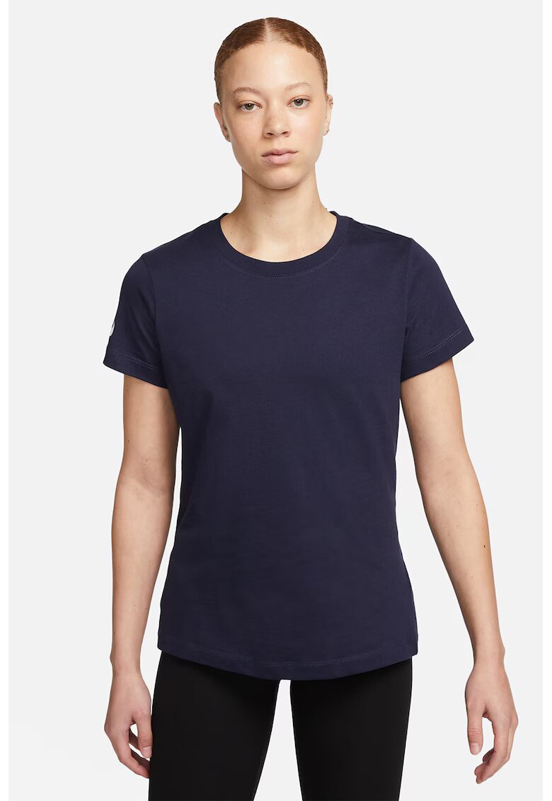 Nike Tricou de bumbac cu decolteu la baza gatului - pentru fotbal - Bleumarin