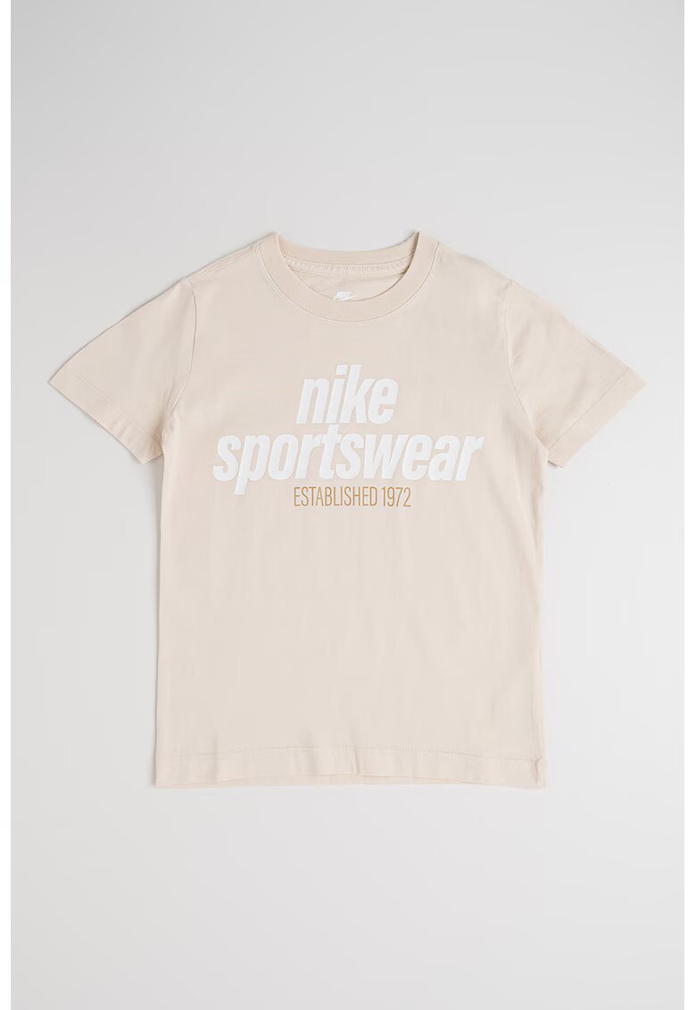 Nike Tricou de bumbac cu imprimeu contrastant - Verde fistic