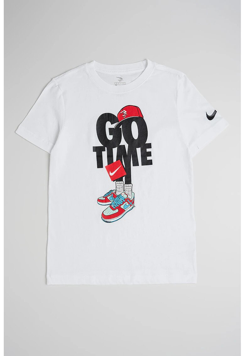 Nike Tricou din amestec de bumbac cu model grafic - Rosu/Negru/Alb optic