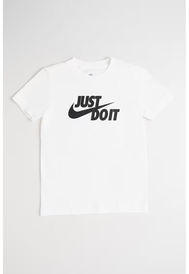 Nike Tricou din bumbac cu decolteu la baza gatului - Alb