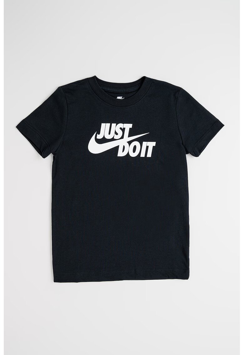 Nike Tricou din bumbac cu decolteu la baza gatului - Negru