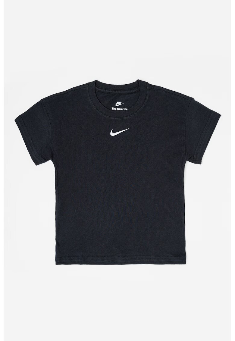Nike Tricou din bumbac cu detaliu logo - Alb/Negru