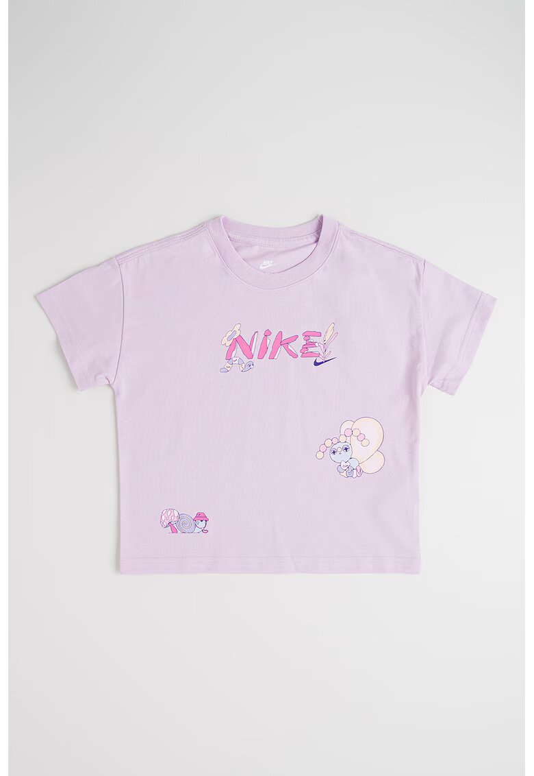 Nike Tricou lejer cu imprimeu logo - Lila