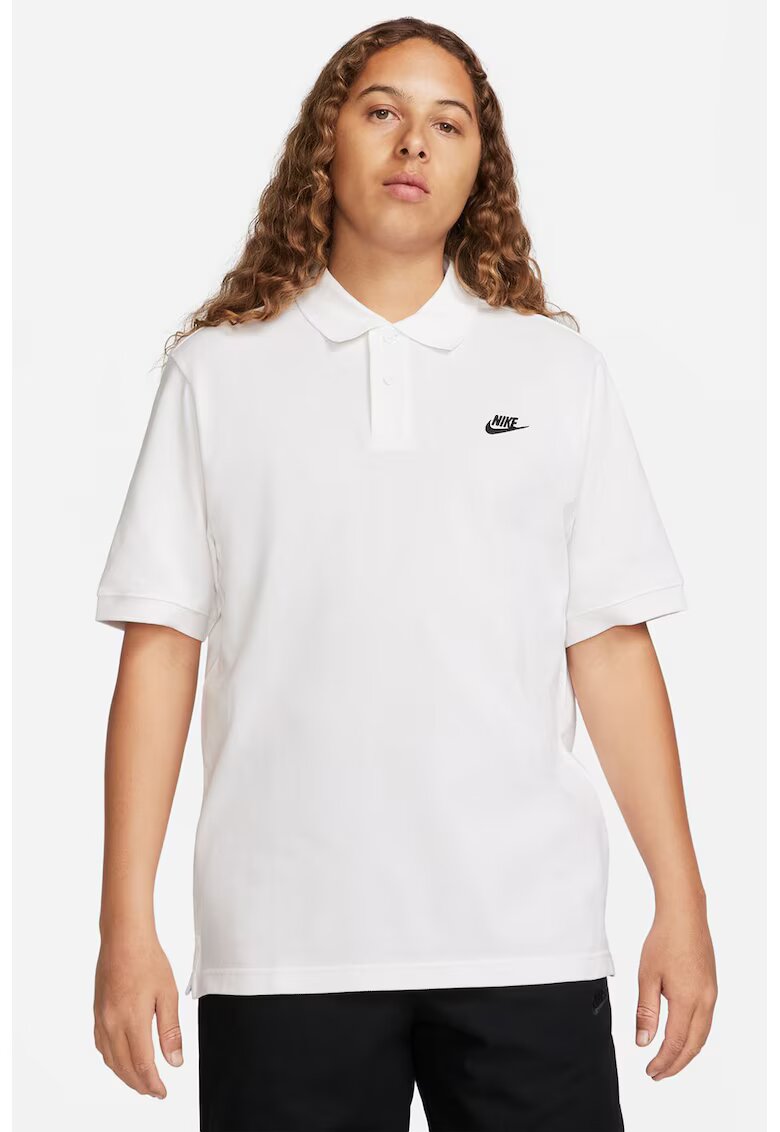 Nike Tricou polo din material pique cu logo - Alb optic