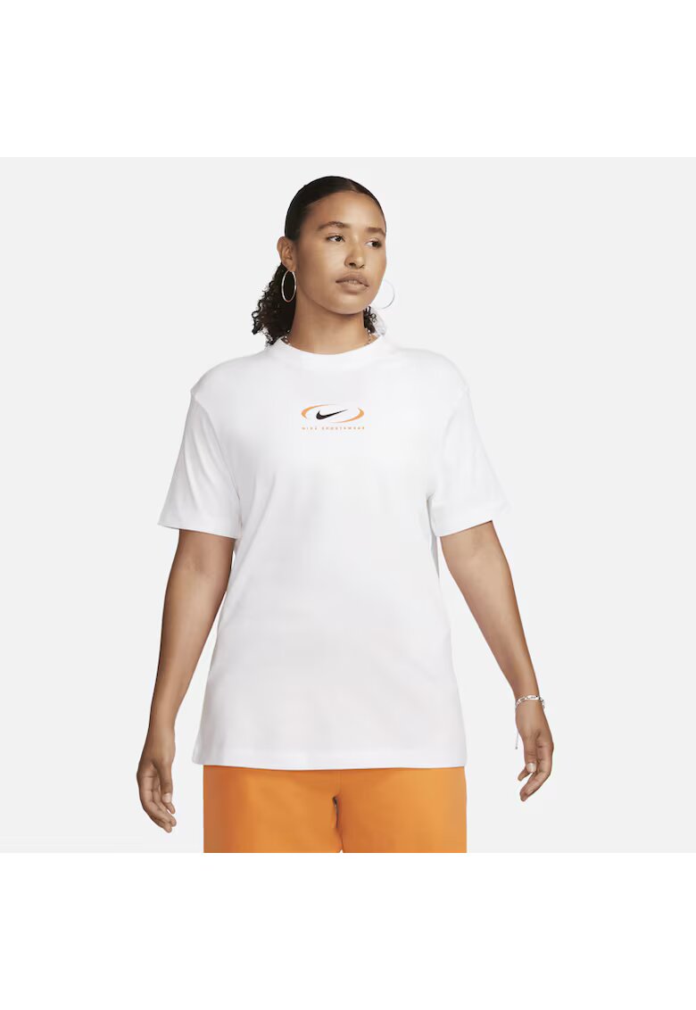 Nike Tricou W NSW TEE BF PRNT SWSH - FN7722-100 - Femei - Alb - Alb