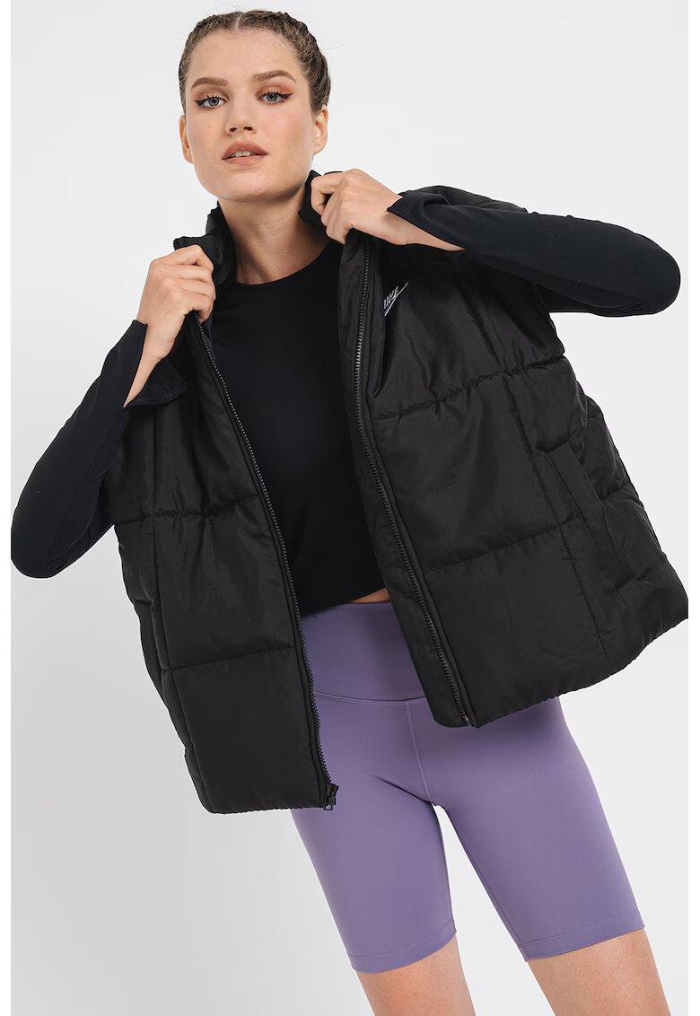 Nike Vesta supradimensionata cu aspect matlasat Therma - Negru