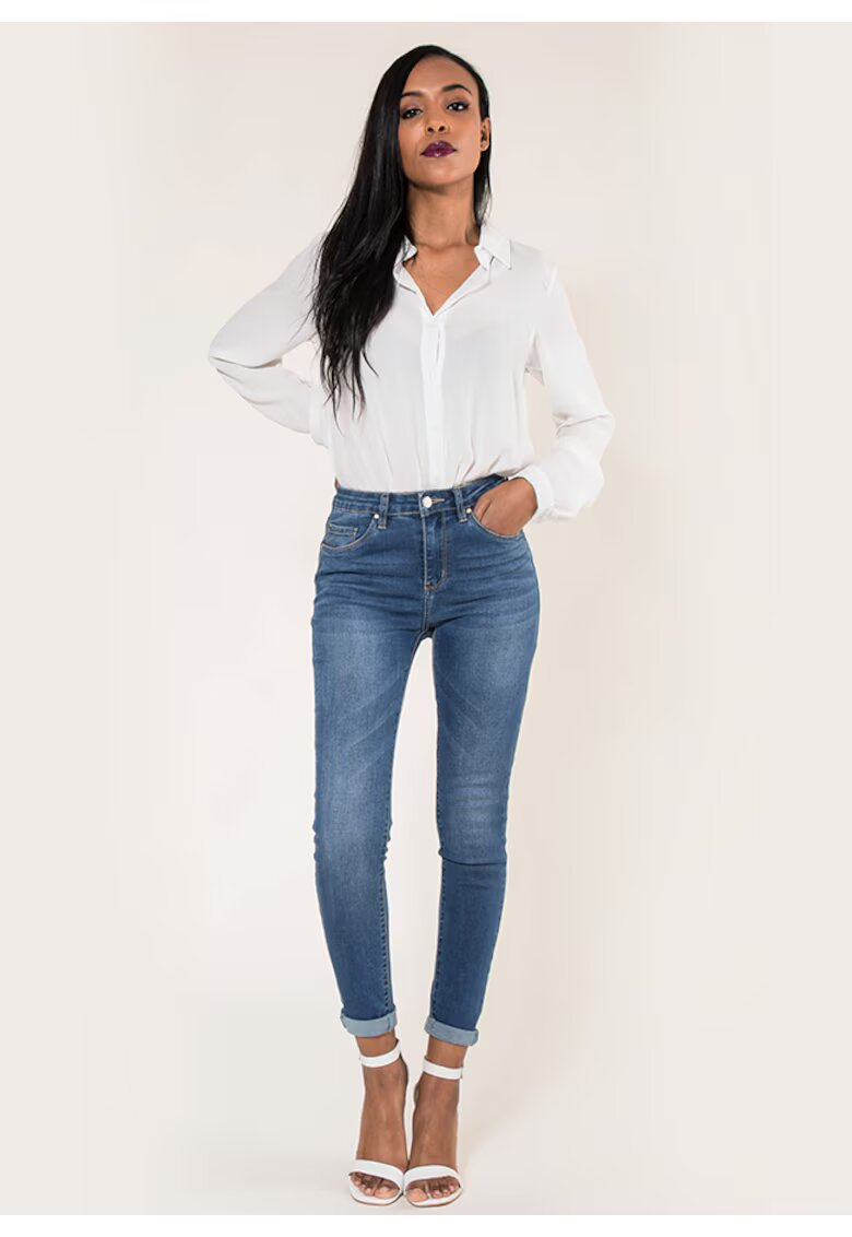Nina Carter Blugi Dama Albastr spalat Slim P078-1 M9 18401 - Albastru