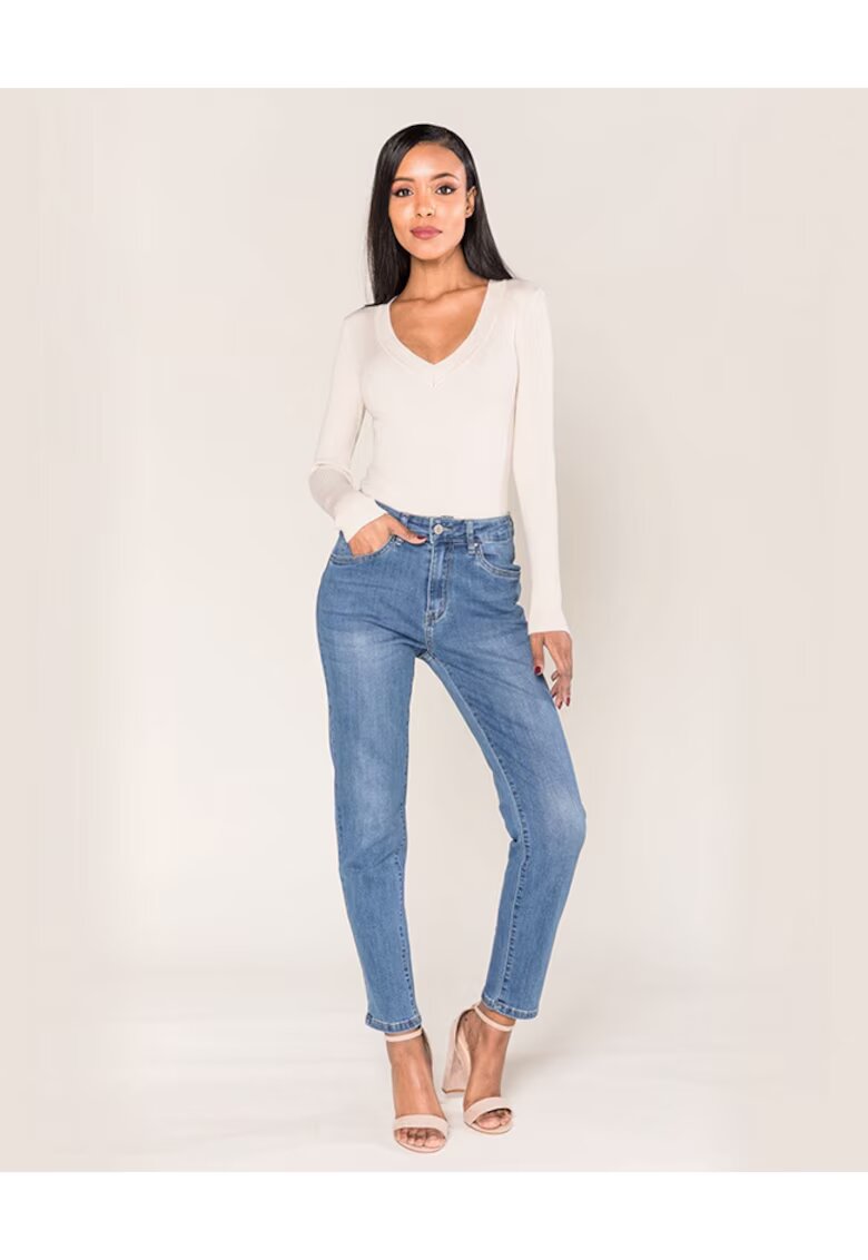 Nina Carter Blugi Dama albastri - Push-up Skinny P076-5A M7 16819 - Albastru