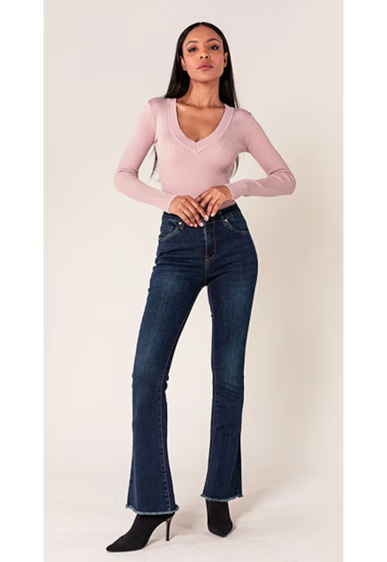 Nina Carter Blugi Dama Evazati BoatCut Albastru Inchis P218-2A M10 17029 - Albastru inchis