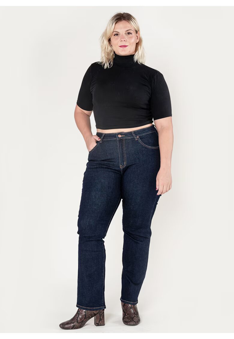 Nina Carter Blugi dama regular fit marimi mari indigo P612-18 M10 17978 - Albastru indigo