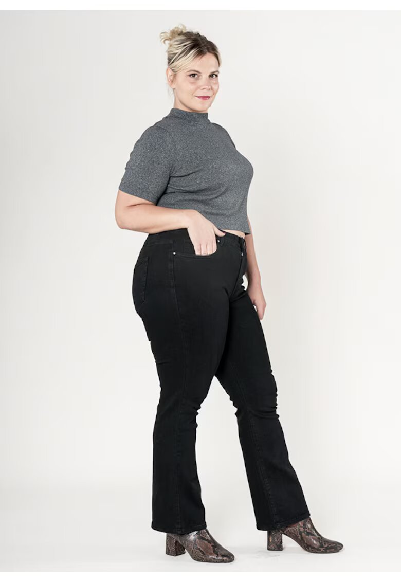 Nina Carter Blugi dama regular fit marimi mari negru P612-8 M10 18379 - Negru