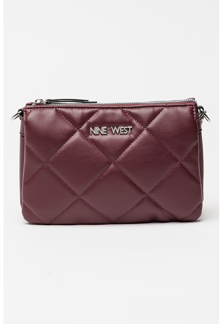 NINE WEST Geanta crossbody cu aplicatie logo - Violet tyrian