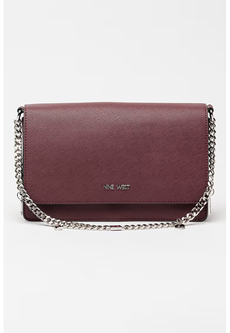 NINE WEST Geanta crossbody de piele ecologica cu maner din lant - Violet tyrian