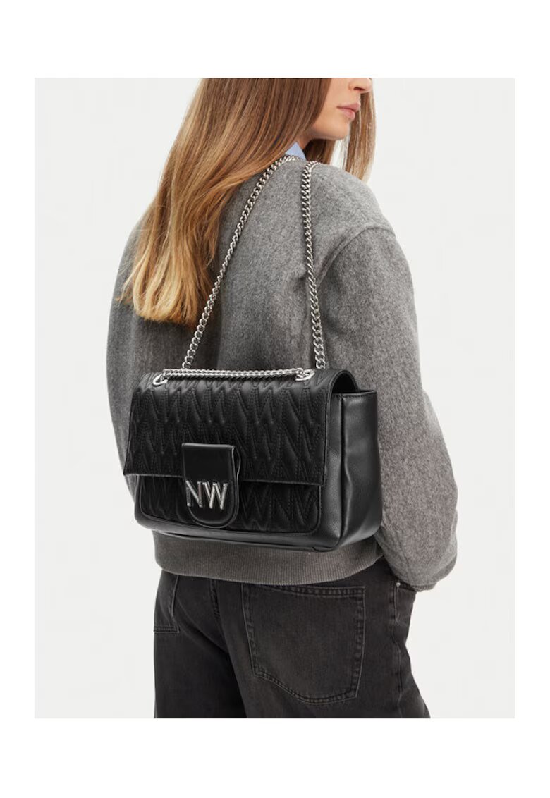 NINE WEST Geanta dama CEO-Astoria-Allure-L - neagra - din material textil