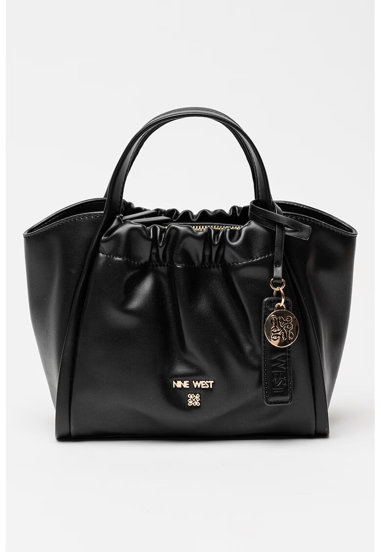 NINE WEST Geanta de piele ecologica cu maner si bareta detasabila - Negru