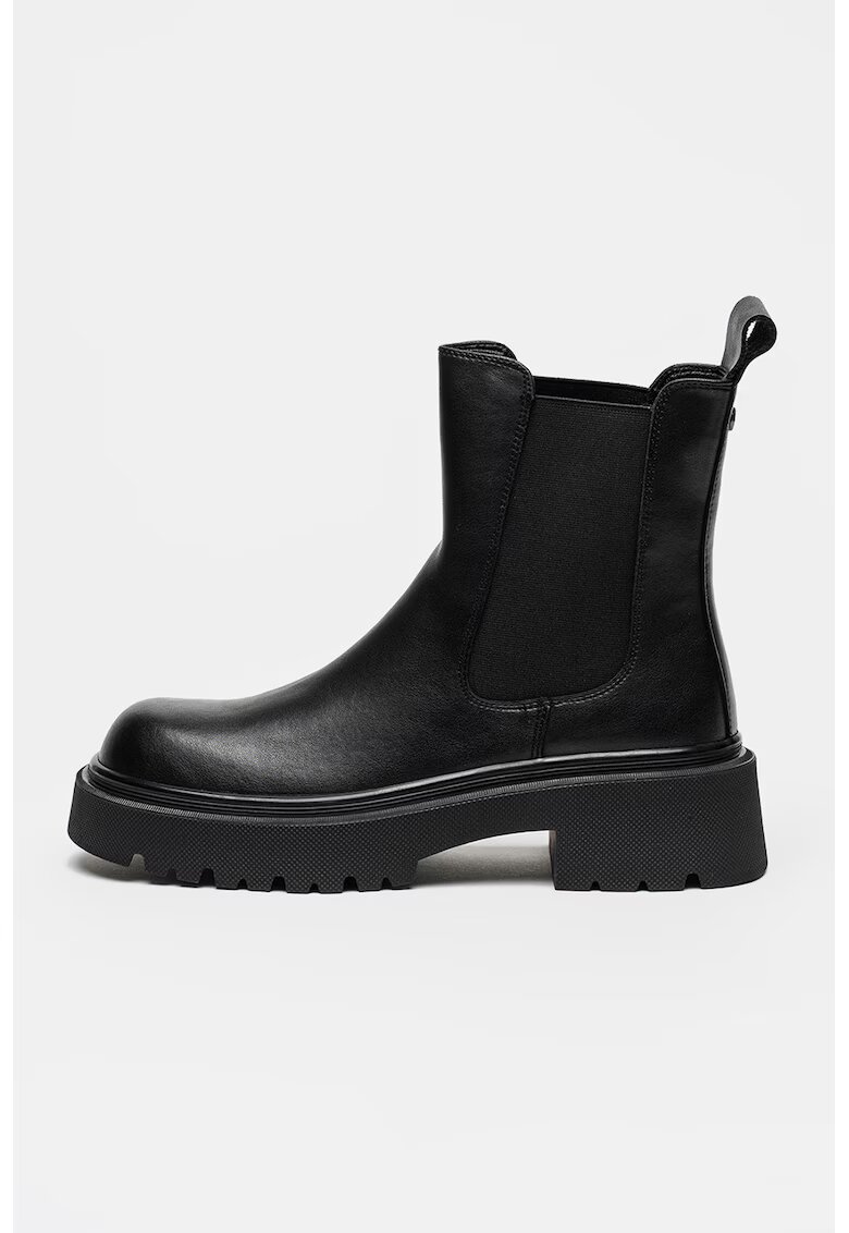 NINE WEST Ghete Chelsea din piele Zoe - Negru