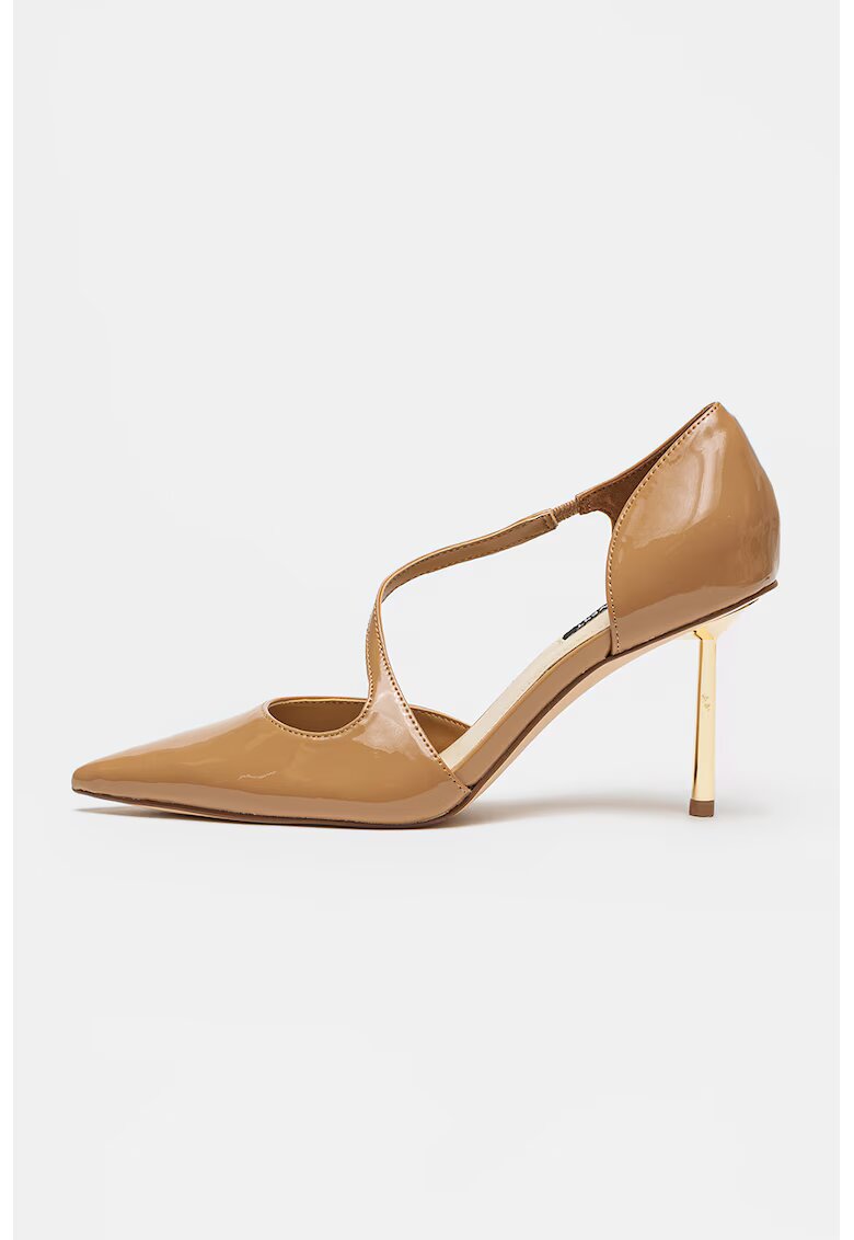 NINE WEST Pantofi cu toc stiletto si aspect lacuit Dolen - Maro deschis