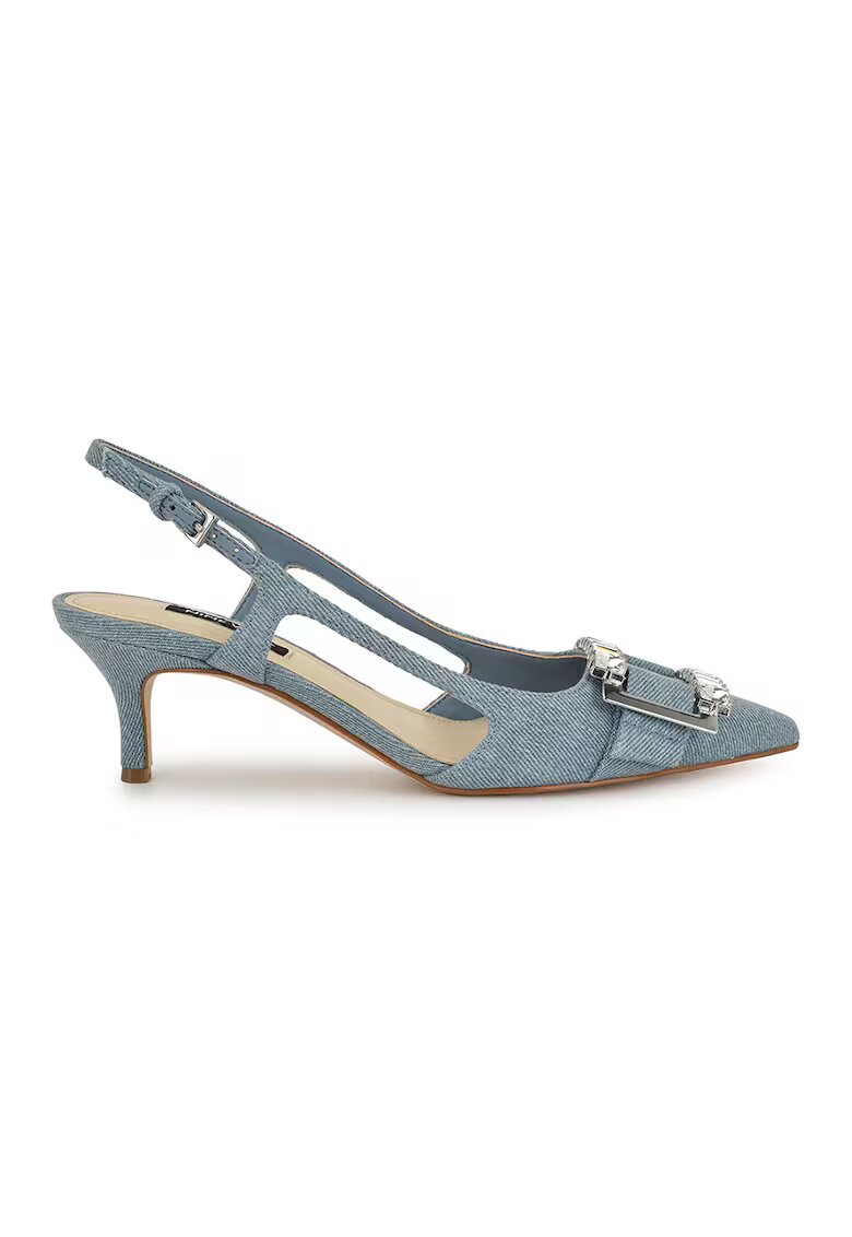 NINE WEST Pantofi cu varf ascutit si aspect de denim Neeri - Albastru deschis