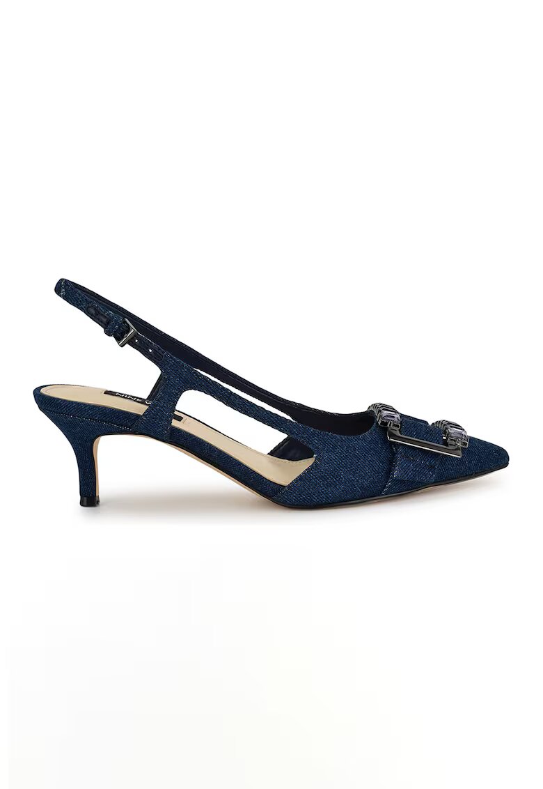 NINE WEST Pantofi cu varf ascutit si aspect de denim Neeri - Albastru inchis