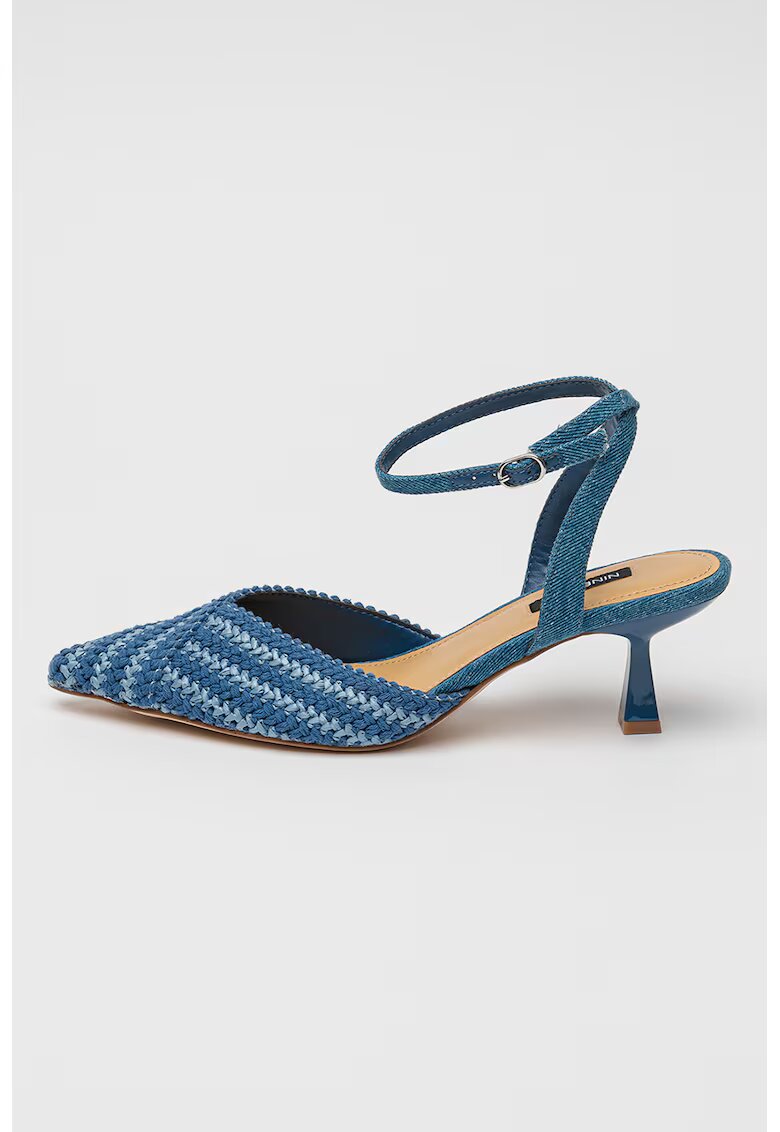 NINE WEST Pantofi cu vart ascutit si catarama Rossa - Albastru inchis